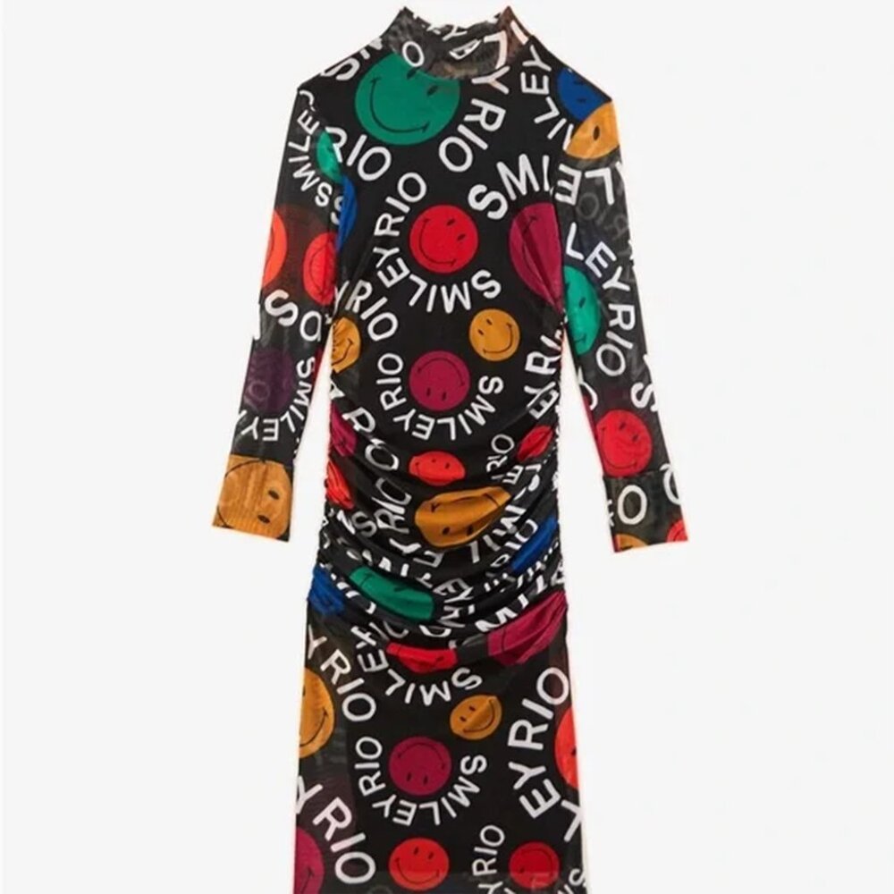 FARM RIO Smiley Face Rio Tulle Dress - Size XL